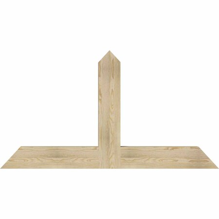 Ekena Millwork Portland Rough Sawn Timber Gable Bracket, Douglas Fir, 60"W x 32"H x 4"D x 6"F, 13/12 Pitch GBW060X32X0406POR00RDF